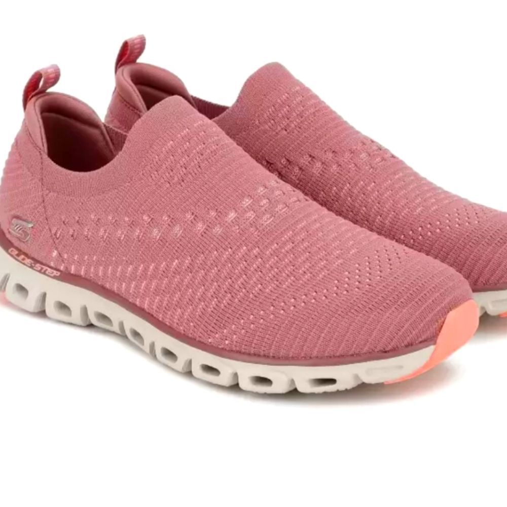 Skechers Glide Step- OH So Soft Slip-On Shoes- Pink Glitter